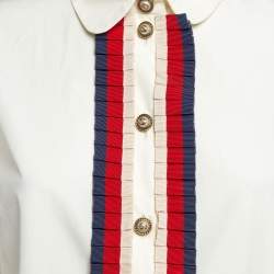 Gucci Off-White Cotton Ruffled Shirt M
