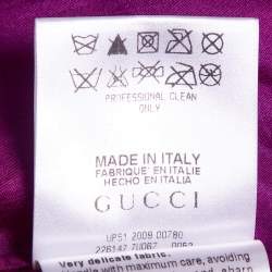 Pre Owned Gucci Pink Leather Buckle Trim Gabardine Draped Short Dress S