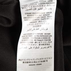 Pre Owned Gucci Black/Red Ghost Diamond Print Silk Lurex Knit Trim Detail Top L