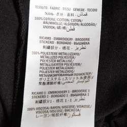 Gucci Black Logo Sequin Embroidered Cotton Oversized T-Shirt S