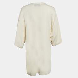 Pre Owned Gucci Cream Retro Logo Print Oversized T-Shirt Dress S