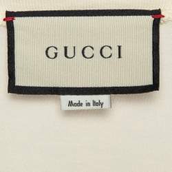 Pre Owned Gucci Cream Retro Logo Print Oversized T-Shirt Dress S