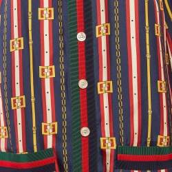Gucci Multicolor Printed Silk Button Front Tunic S