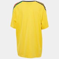 Gucci x adidas Yellow Printed Cotton Oversize T-Shirt L