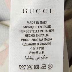 Pre Owned Gucci Blue GG Wallpaper Print Jersey Crystal Closure Midi Dress XXL