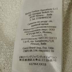 Pre Owned Gucci White Polka Dot and Logo Print Cotton Crew Neck Sweatshirt L