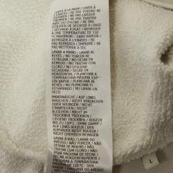 Pre Owned Gucci White Polka Dot and Logo Print Cotton Crew Neck Sweatshirt L