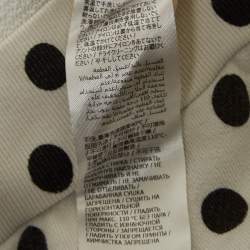 Pre Owned Gucci White Polka Dot and Logo Print Cotton Crew Neck Sweatshirt L