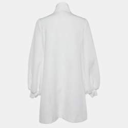 Pre Owned Gucci White GG Jacquard Knit Mock Neck Mini Dress XS