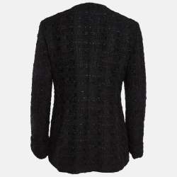 Gucci Black Tweed Button Front Jacket M