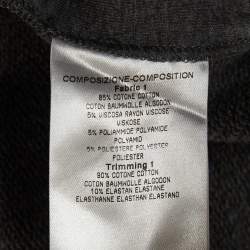 Pre Owned Gucci Grey Web Trim Cotton Knit Zip Front Hoodie XL