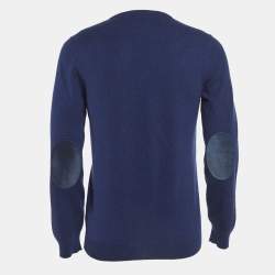 Gucci Navy Blue Cashmere Knit V-Neck Sweater S