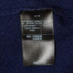 Gucci Navy Blue Cashmere Knit V-Neck Sweater S