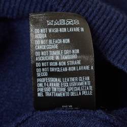 Gucci Navy Blue Cashmere Knit V-Neck Sweater S