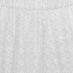 Pre Owned Gucci GG Floral Lace Wide Leg Trousers S