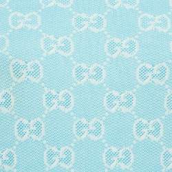 Pre Owned Gucci Blue Zima Jacquard Wool Blend Sweater S