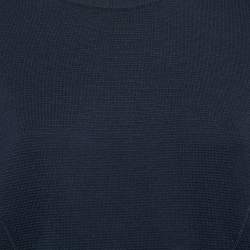 Pre Owned Gucci Navy Blue GG Interlock Waffle Knit Sweatshirt M