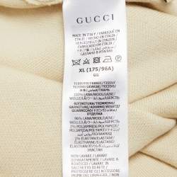 Gucci Cream Contrast Trim Wool Knit Horsebit Chain Detail Dress XL