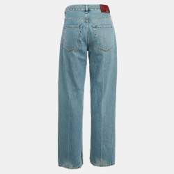 Gucci Blue Distressed Denim Low Rise Jeans L Waist 31"