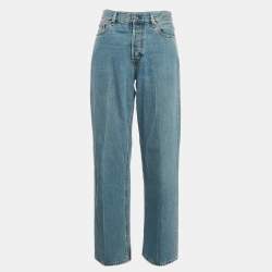 Gucci Blue Distressed Denim Low Rise Jeans L Waist 31"