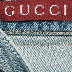 Gucci Blue Distressed Denim Low Rise Jeans L Waist 31"