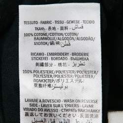 Pre Owned Gucci Black Embroidered Knit Round Neck T-Shirt S