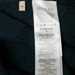 Pre Owned Gucci Navy Blue Zima Jacquard Knit Zip-Up Cardigan M