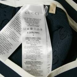 Gucci Navy Blue Zima Jacquard Knit Zip-Up Midi Skirt L