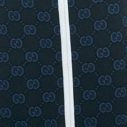 Gucci Navy Blue Zima Jacquard Knit Zip-Up Midi Skirt L