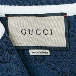Gucci Navy Blue Zima Jacquard Knit Zip-Up Midi Skirt S