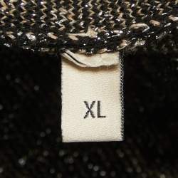 Gucci Black GG Supreme Jacquard Lurex Knit Mini Polo Dress XL