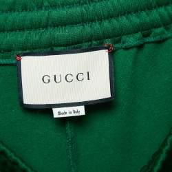 Pre Owned Gucci Green Jersey Side Stripe Detail Technical Joggers XXS