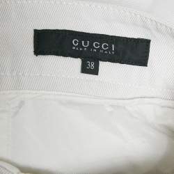 Gucci White Gabardine Regular Shorts S