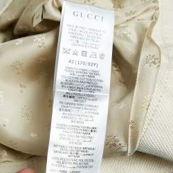 Pre Owned Gucci Light Beige Supreme Jacquard Canvas Crop Jacket M