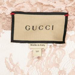 Gucci Pink Floral Lace Belted Shirt Dress XL