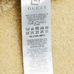 Gucci Brown Fur and Leather Buttoned Coat S