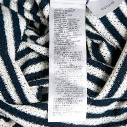 Gucci X Disney Navy Blue Striped and Pinhole Cotton T-Shirt L