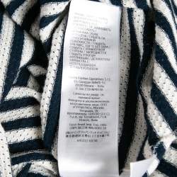 Gucci X Disney Navy Blue Striped and Pinhole Cotton T-Shirt L