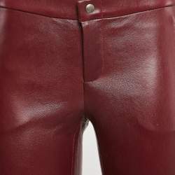 مملوكة مسبقًا Gucci Burgundy Leather Skinny Pants S