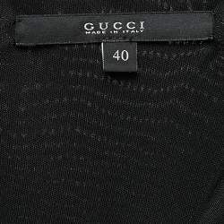 Pre Owned Gucci Black Jersey Gathered V-Neck Maxi Dress S