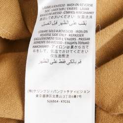 Pre Owned Gucci Brown GG Print Jersey Drawstring Pleated Midi Skirt M