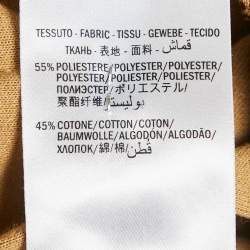 Pre Owned Gucci Brown GG Print Jersey Drawstring Pleated Midi Skirt M