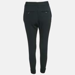 Pre Owned Gucci Black Wool Zip-Up Hem Detail Trousers S