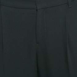 Pre Owned Gucci Black Wool Zip-Up Hem Detail Trousers S