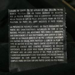 Pre Owned Gucci Black Genuine Leather Zip-Up Jacket S
