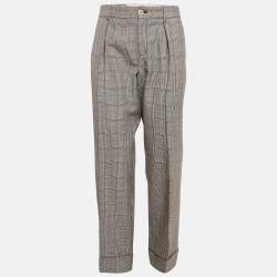 Gucci Grey Plaid Wool Trousers M