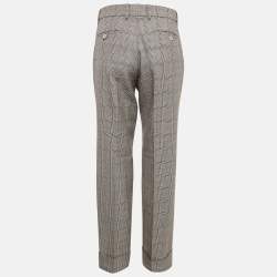 Gucci Grey Plaid Wool Trousers M