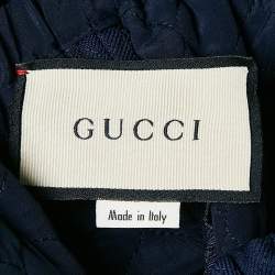 Pre Owned Gucci Navy Blue Quilted Crepe Culottes S 