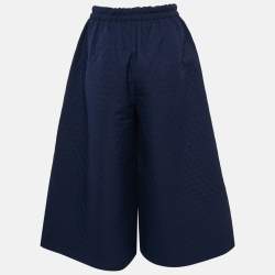Pre Owned Gucci Navy Blue Quilted Crepe Culottes S 