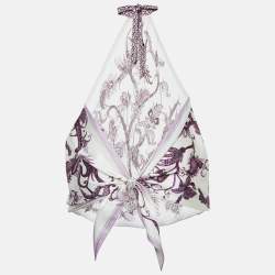 Gucci Printed Silk Tie-Up Detail Halter Top One Size 